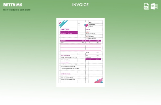 Шаблон за фактура на дигитална рекламна агенција во модерен стил